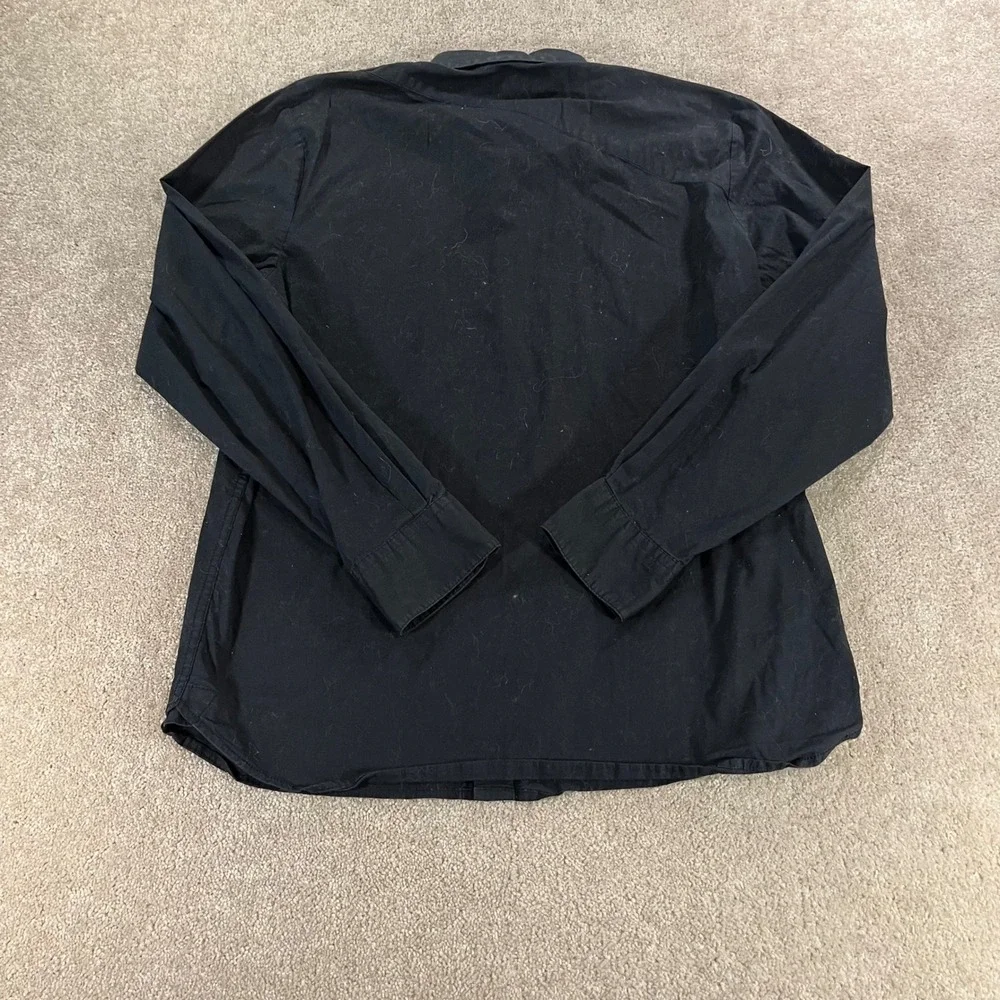 Volcom Button Up Shirt Mens Medium Black Vex Factor Solid Long Sleeve